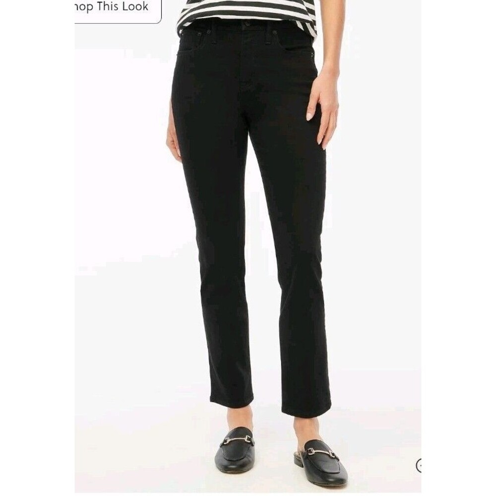 J.Crew Petite Essential Straight Jean All Day Stretch Black BT024 Size 33P NWT